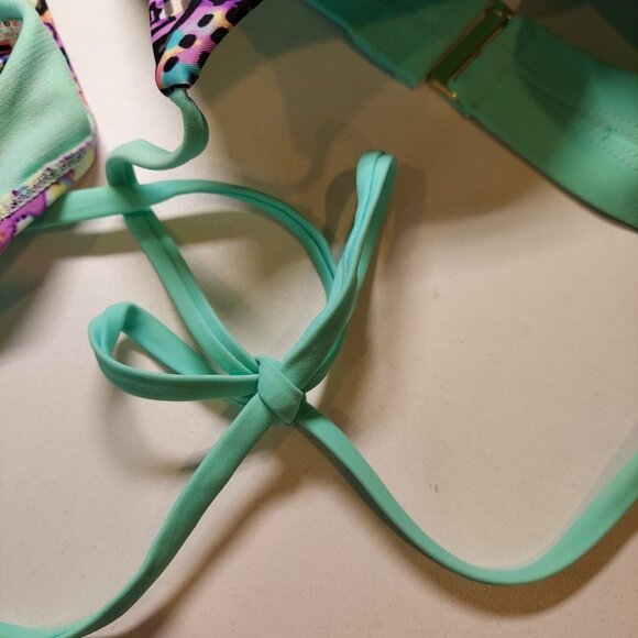 TiniBikini Womens XL Swimsuit Bikini set Beachy Coastal wire Push-up Bra strappy - Picture 8 of 15